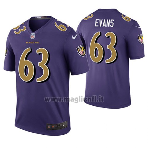 Maglia NFL Legend Baltimore Ravens Justin Evans Viola Color Rush